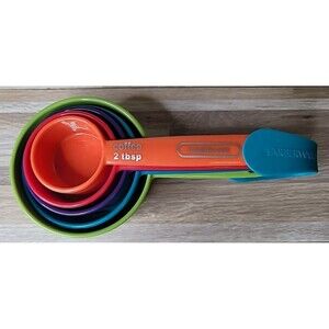 Farberware Color Set of 5 Measuring Spoons MultiColor Durable Plastic‎